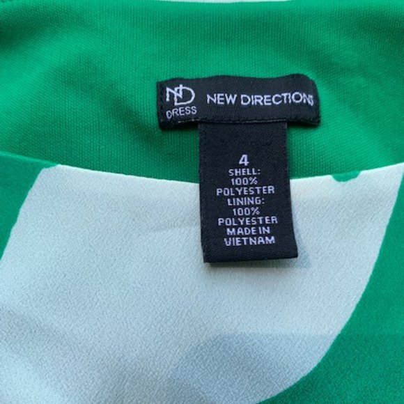 New Direction Green/White Tie Waist Floral Dress - Picture 5 of 8
